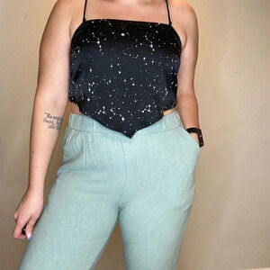 Sea foam Green Linen/Rayon Pants